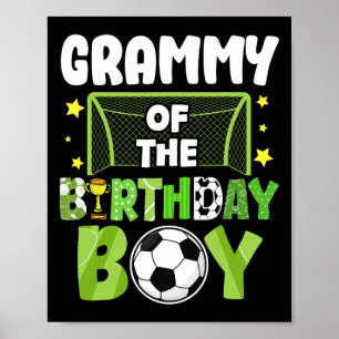Soccer Grammy Birthday Boy Party Soccer Family Mat Poster