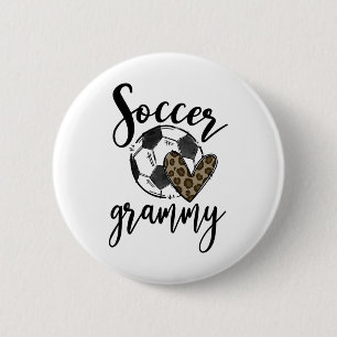 Soccer Grammy Leopard Funny Soccer 6 Cm Round Badge