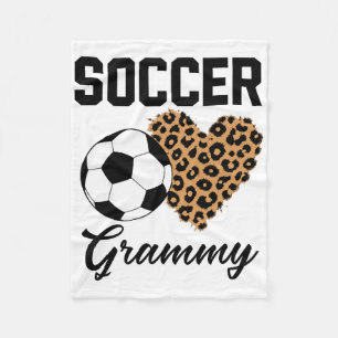 Soccer Grammy Leopard Heart Grammy Fleece Blanket