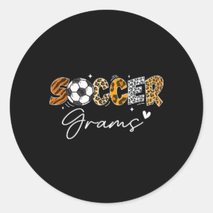 Soccer Grams Funny Leopard Soccer Player Lover Classic Round Sticker