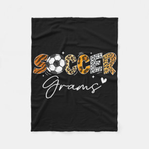 Soccer Grams Funny Leopard Soccer Player Lover Fleece Blanket