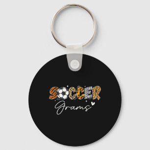 Soccer Grams Funny Leopard Soccer Player Lover Key Ring