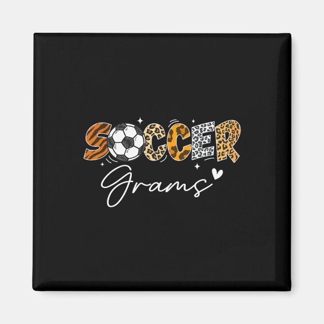 Soccer Grams Funny Leopard Soccer Player Lover  Magnet (Front)