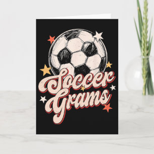 Soccer Grams Groovy Retro Soccer Player Lover Card