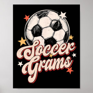 Soccer Grams Groovy Retro Soccer Player Lover Poster
