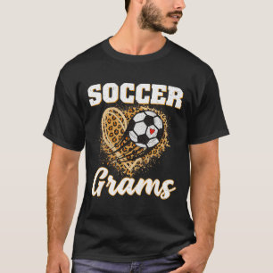 Soccer Grams Leopard Heart Love Soccer Player T-Shirt