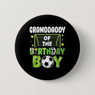 Soccer Granddaddy Birthday Boy Party Soccer Family 6 Cm Round Badge
