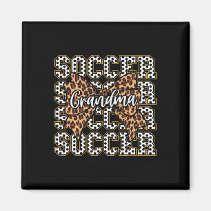 Soccer Grandma Coquette Bow Sport Cheerleader Chee Magnet