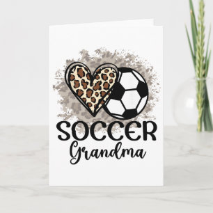 Soccer Grandma Funny Leopard Heart Proud Soccer Gr Card