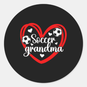 Soccer Grandma Heart Grandma Of A Soccer Player Gr Classic Round Sticker