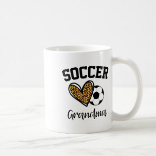 Soccer Grandma Leopard Heart Funny Mothers Day  Coffee Mug