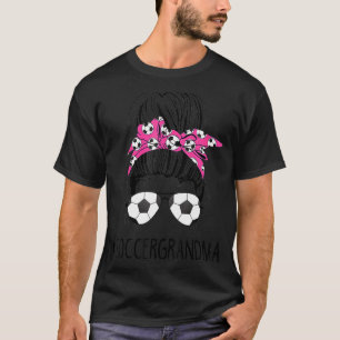 Soccer Grandma Life Messy Bun Hair Sunglasses Moth T-Shirt