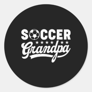 Soccer Grandpa Funny Sports Papa Vintage Humour Classic Round Sticker