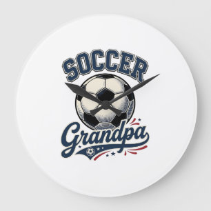 Soccer Grandpa Vintage Engraving Shirt Design_1 Large Clock