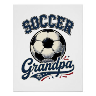 Soccer Grandpa Vintage Engraving Shirt Design_1 Poster