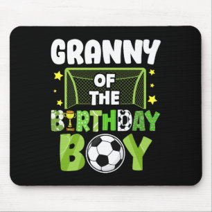 Soccer Granny Birthday Boy Party Soccer Family Mat Mouse Pad