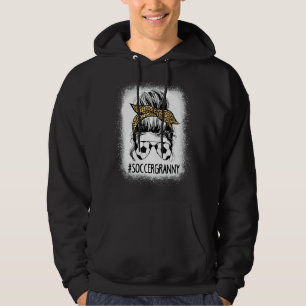 Soccer Granny Life Messy Bun Leopard Mother's Day Hoodie