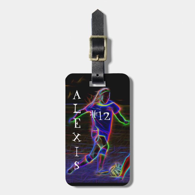 Soccer Graphic, Alexis, Bag Tag (Front Vertical)