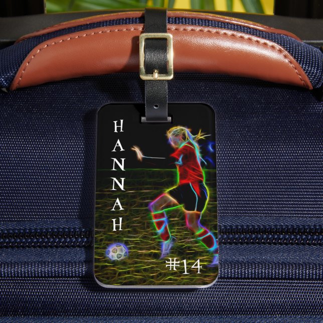 Soccer Graphic, Hannah, Bag Tag (Front Insitu 2)