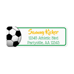 Soccer Green & Gold Address Return Address Label