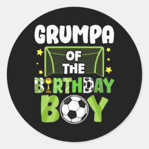Soccer Grumpa Birthday Boy Party Soccer Family Mat Classic Round Sticker
