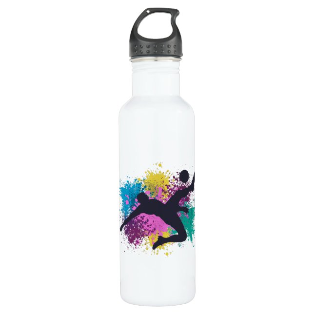 Soccer Grungy Colour Splashes 710 Ml Water Bottle (Front)