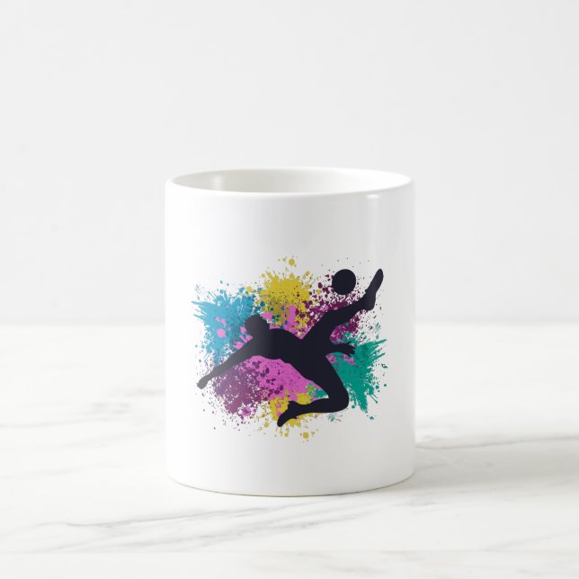 Soccer Grungy Colour Splashes Coffee Mug (Center)
