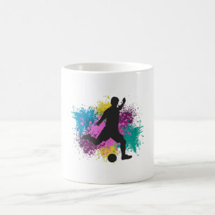 Soccer Grungy Colour Splashes Coffee Mug