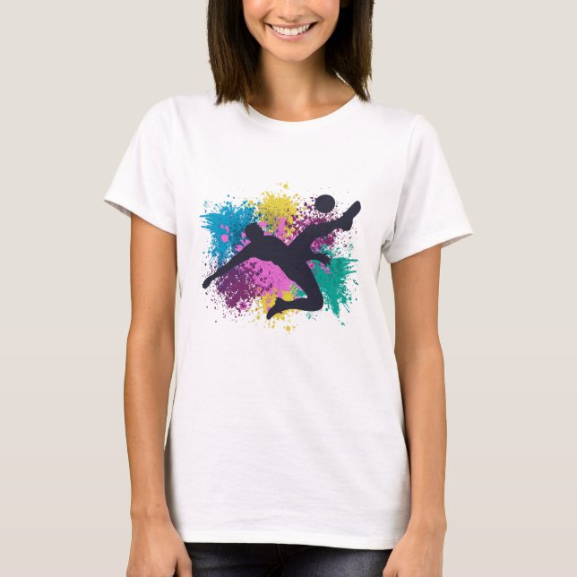 Soccer Grungy Colour Splashes T-Shirt (Front)