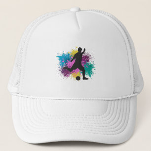 Soccer Grungy Colour Splashes Trucker Hat
