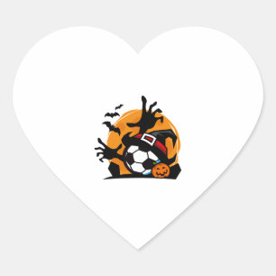 Soccer Halloween Night Heart Sticker