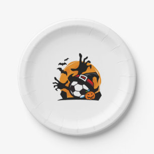 Soccer Halloween Night Paper Plate