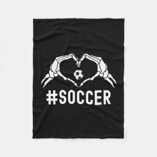 Soccer Halloween Skeleton Heart Sports Pride Fleece Blanket