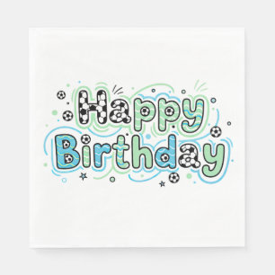 Soccer Happy Birthday Napkins- Boy´s Party Suplies Napkin