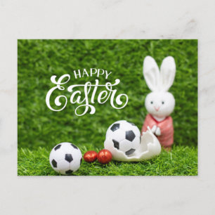 Soccer happy easter with Soccer ball and eggs Pos Postcard