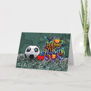 Soccer Happy Halloween with balls Card