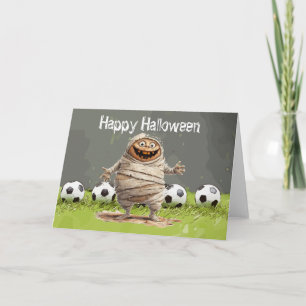 Soccer Happy Halloween with balls Card