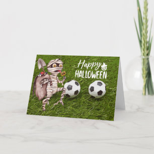 Soccer Happy Halloween with balls  Card