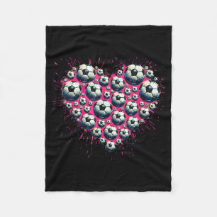 Soccer Heart Funny Valentines Day Lover Fan Gift Fleece Blanket