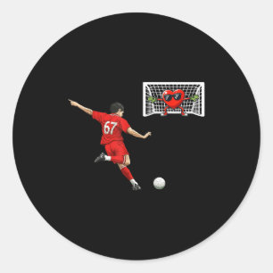 Soccer Heart Goalie 67 Funny Valentine Humor Footb Classic Round Sticker