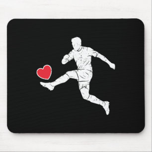 Soccer Heart Graphic Footll Player Striker Pionate Mouse Pad