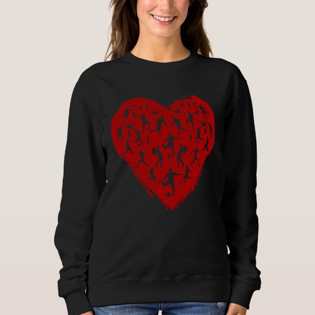 Soccer Heart Love Men Kids Girls Boys Valentines D Sweatshirt (Front)
