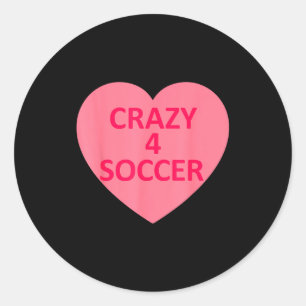 Soccer - Heart Love Valentines Day Personalised Ca Classic Round Sticker