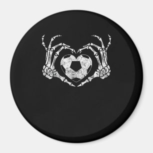 Soccer Heart Skeleton Hand Halloween Costume Magnet
