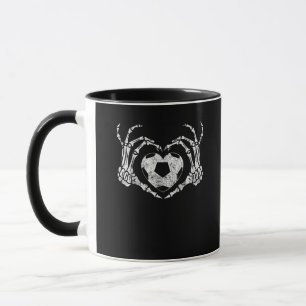 Soccer Heart Skeleton Hand Halloween Costume  Mug