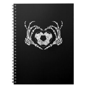 Soccer Heart Skeleton Hand Halloween Costume  Notebook