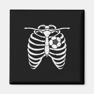 Soccer Heart Skeleton Ribs X-ray Sport Halloween C Magnet