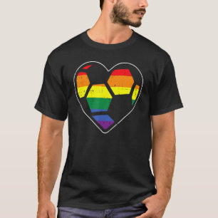 Soccer Heart Sport Lgbtq Rainbow Gay Pride Ally Me T-Shirt