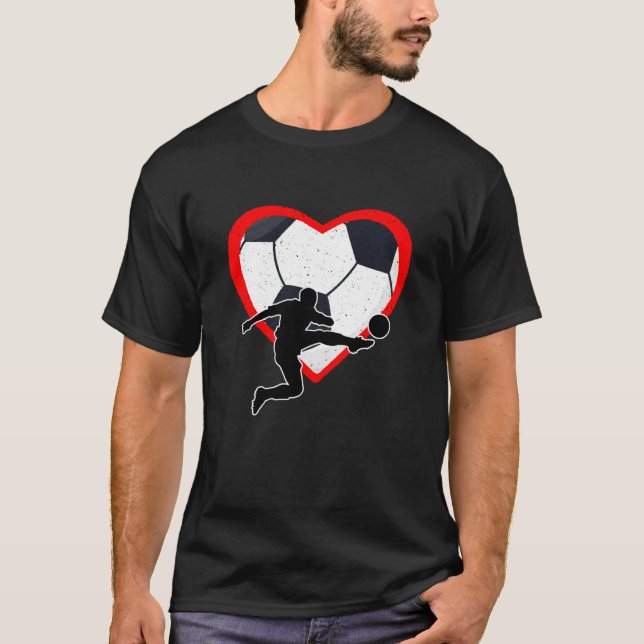 Soccer Heart Sport Love Anti Valentines Day T-Shirt (Front)