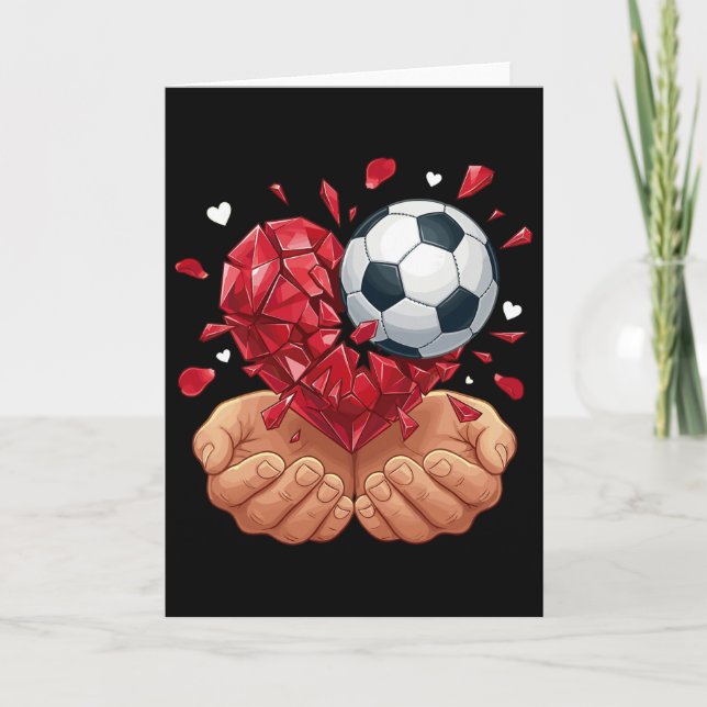 Soccer Heart Valentines Day  Card (Front)